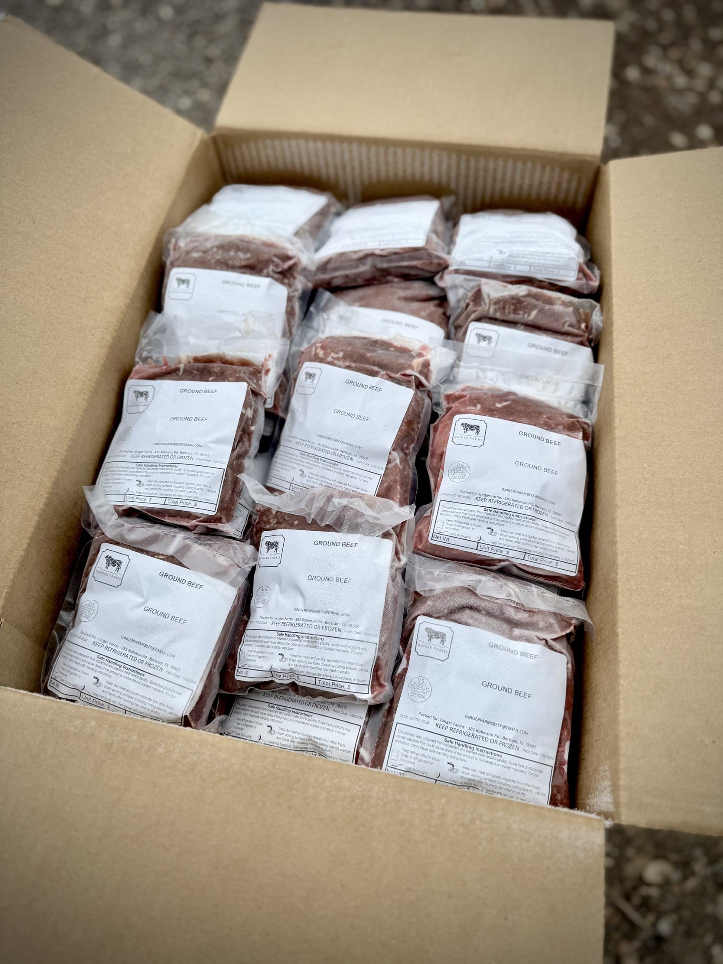Ginger Farms Ground Beef Taster